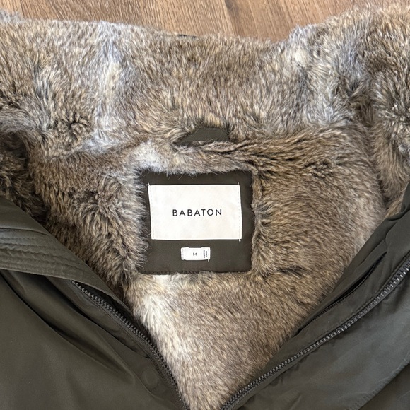 Babaton Dark Green Parka Faux Fur Lined - Picture 2 of 14